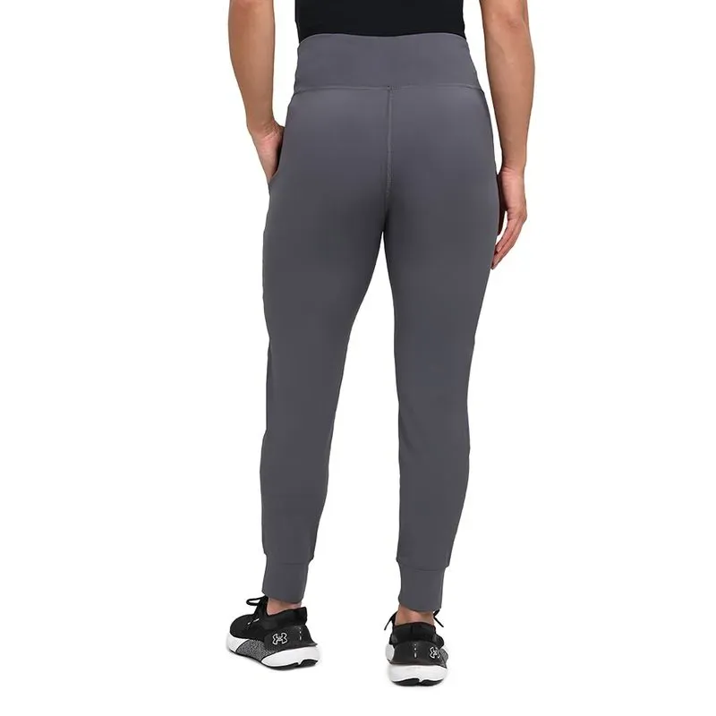 Detalhes da calça feminina Under Armour F Motion Jogger cinza com tecido elástico